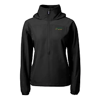 Women's Cutter & Buck  Black Florida A&M Rattlers Charter Eco Recycled Half-Zip Anorak Jacket