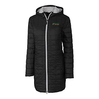 Women's Cutter & Buck Black Florida A&M Rattlers Rainier Primaloft Eco Hooded Long Coat