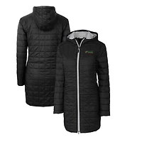 Manteau long à capuche Rainier Primaloft Eco pour femme, noir, des Florida A&M Rattlers Cutter & Buck