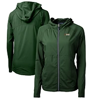 Women's Cutter & Buck Hunter Green Florida A&M Rattlers Adapt Eco Knit Full-Zip Hoodie