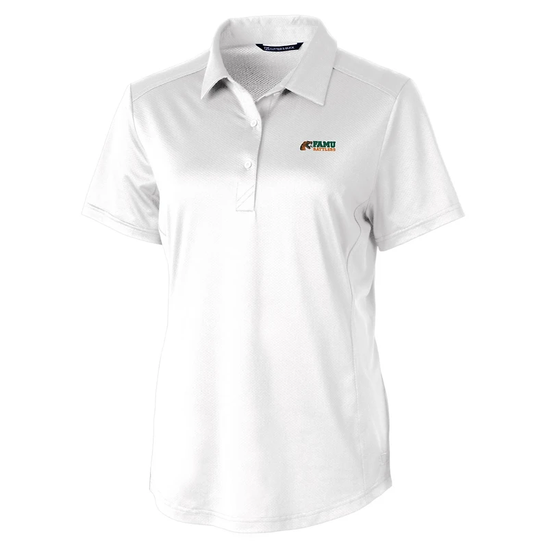 Women's Cutter & Buck White Florida A&M Rattlers Prospect Textured Stretch Polo