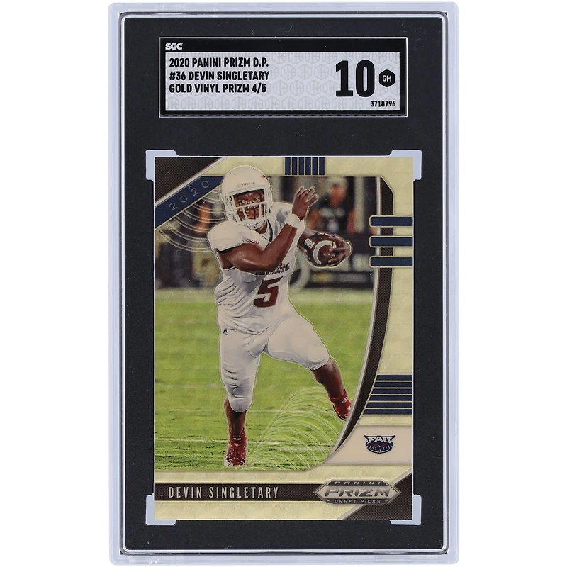 Devin Singletary Florida Atlantic Owls 2020 Panini Prizm Draft Picks Gold Vinyl Prizm #36 #4/5 SGC Carte authentifiée 10 Rookie
