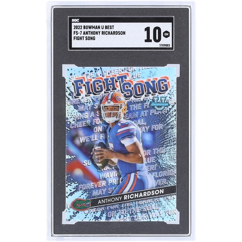 Anthony Richardson Florida Gators 2022 Bowman Best U Fight Song #FS-7 SGC Authenticated 10 Card