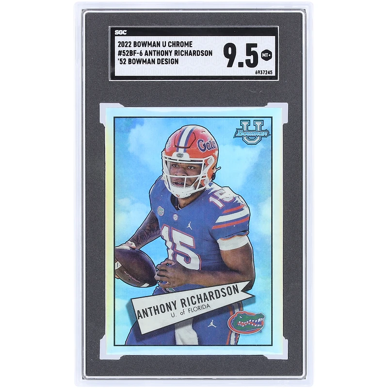 Anthony Richardson Florida Gators 2022 Bowman Chrome U 52' Bowman Design #52BF-6 SGC Authenticated 9.5 Card