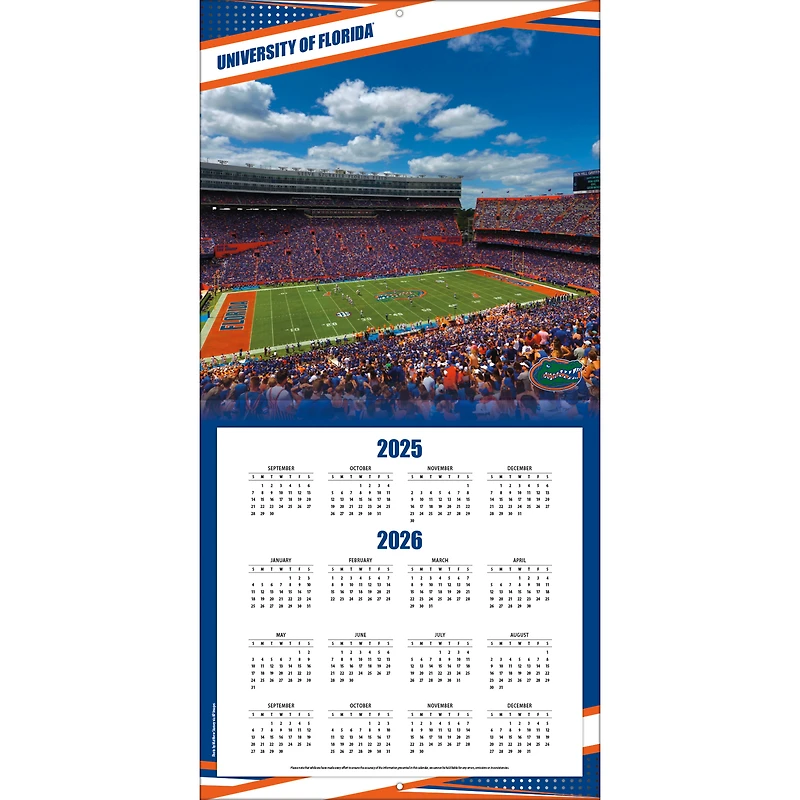 Florida Gators 12” x 12” 2026 Team Wall Calendar