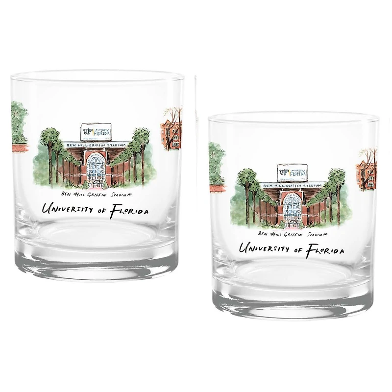 Florida Gators 16oz. Laura Wilcox University Hall Two-Piece Rocks Glass Set