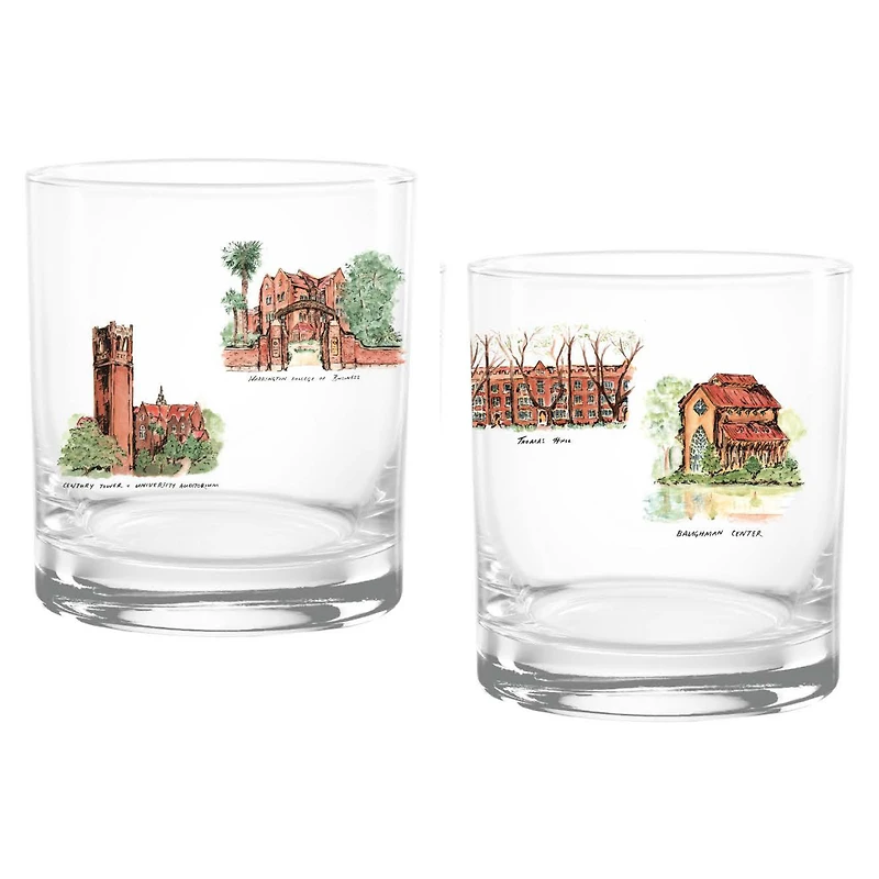 Florida Gators 16oz. Laura Wilcox University Hall Two-Piece Rocks Glass Set