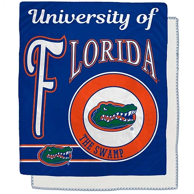 Florida Gators 50" x 60" Retro Emblem Flannel Fleece Sherpa Blanket