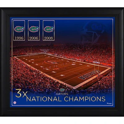 Collage encadré du championnat de football des Florida Gators 15" x 17"