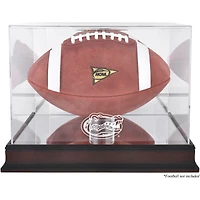 Vitrine de présentation du logo de football des Florida Gators avec base en acajou et dos en miroir