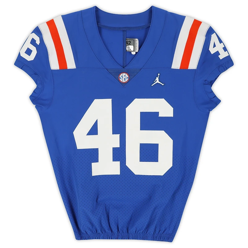 Florida Gators Team-Issued #46 Blue Throwback Jersey from the 2020-21 NCAA Football Seasons