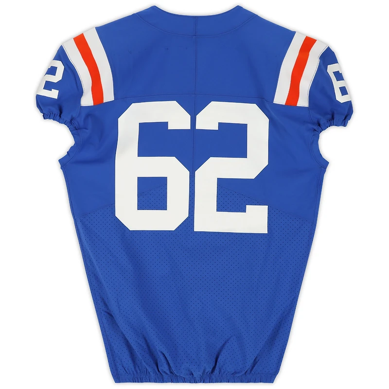 Florida Gators Team-Issued #62 Blue Throwback Jersey from the 2020-21 NCAA Football Seasons