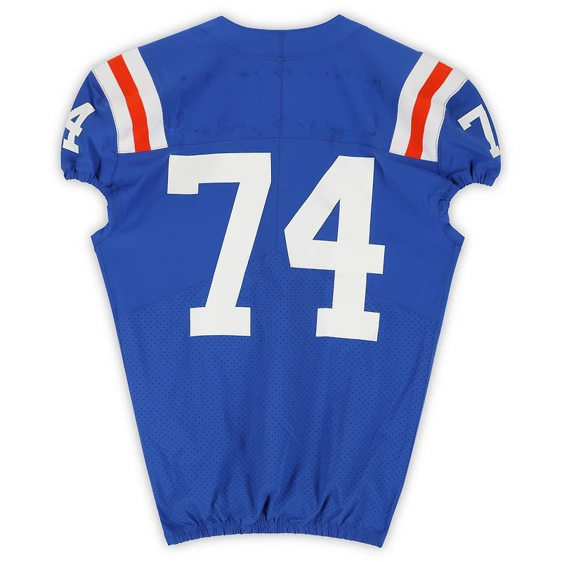Florida Gators Team-Issued #74 Blue Throwback Jersey from the 2020-21 NCAA Football Seasons