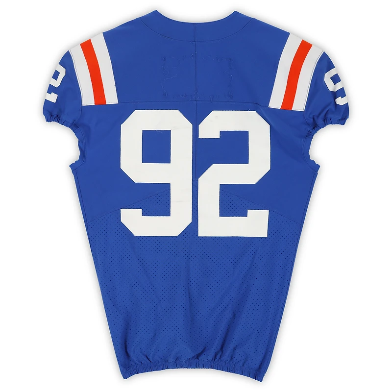 Florida Gators Team-Issued #92 Blue Throwback Jersey from the 2020-21 NCAA Football Seasons
