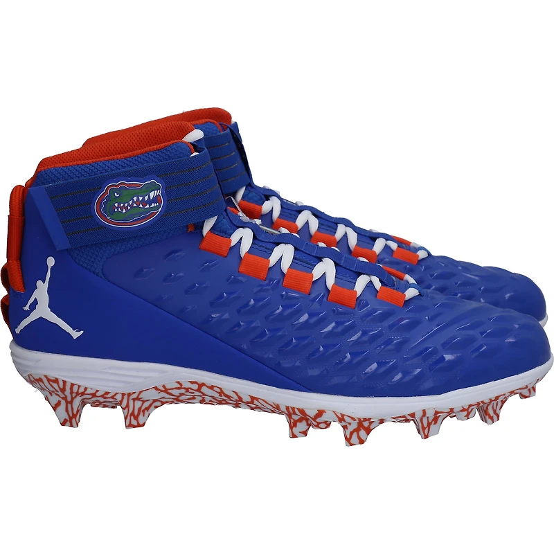 Florida Gators Team-Issued Royal Jordan Force Shark Cleats from the 2020 NCAA Season