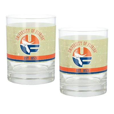 Florida Gators Two-Pack 14oz. Tan Vintage Glass Set