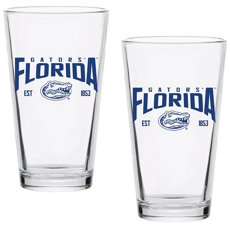 Florida Gators Two-Pack 16oz. Established Pint Glass Set