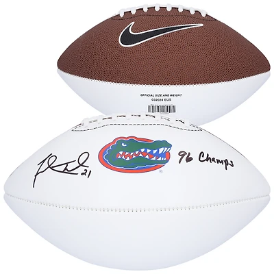 Fred Taylor Florida Gators Autographed Nike White Panel Football with "96 Champs" Inscription