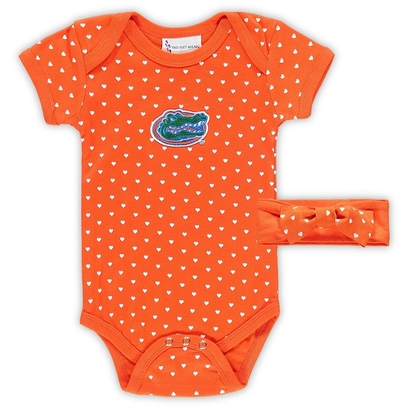 Girls Newborn & Infant Royal Florida Gators Hearts Bodysuit and Headband Set