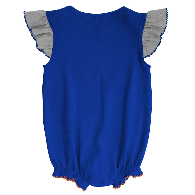 Filles nouveau-né et nourrisson Royal/Heather Grey Florida Gators All The Love Body Bavoir chaussons