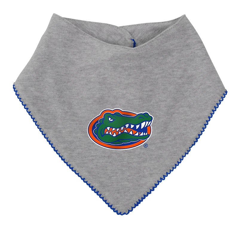 Filles nouveau-né et nourrisson Royal/Heather Grey Florida Gators All The Love Body Bavoir chaussons