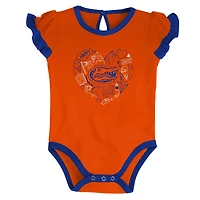 Ensemble body deux pièces pour filles, nouveau-né et nourrisson, Royal/Orange, Florida Gators Too Much Love