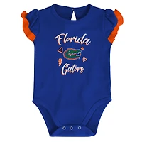 Ensemble body deux pièces pour filles, nouveau-né et nourrisson, Royal/Orange, Florida Gators Too Much Love