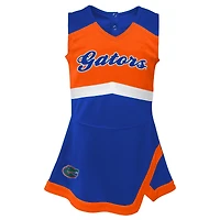 Girls Toddler Royal/Orange Florida Gators Two-Piece Cheer Captain Jumper Dress & Bloomers Set