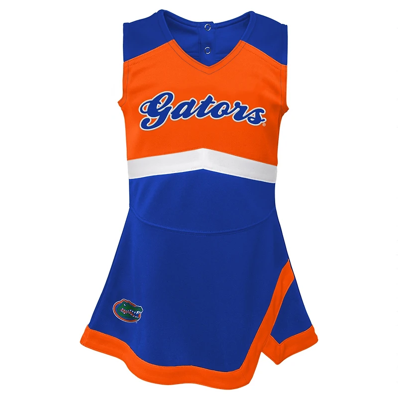 Girls Toddler Royal/Orange Florida Gators Deux pièces Cheer Captain Jumper Dress & Bloomer Set