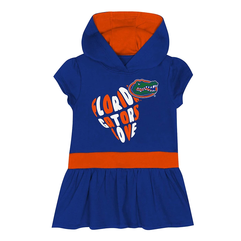Girls Toddler Royal Florida Gators Team Love French Terry Hoodie Dress