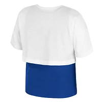 Girl's Youth Colosseum  White Florida Gators Gale Cropped 2Fer Top