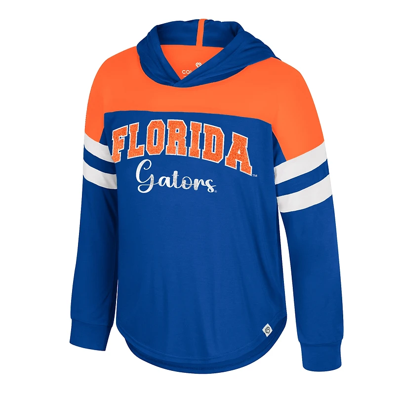 Girls Youth Colosseum Royal Florida Gators Reflection Hoodie Long Sleeve T-Shirt