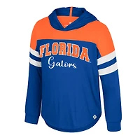 Girls Youth Colosseum Royal Florida Gators Reflection Hoodie Long Sleeve T-Shirt
