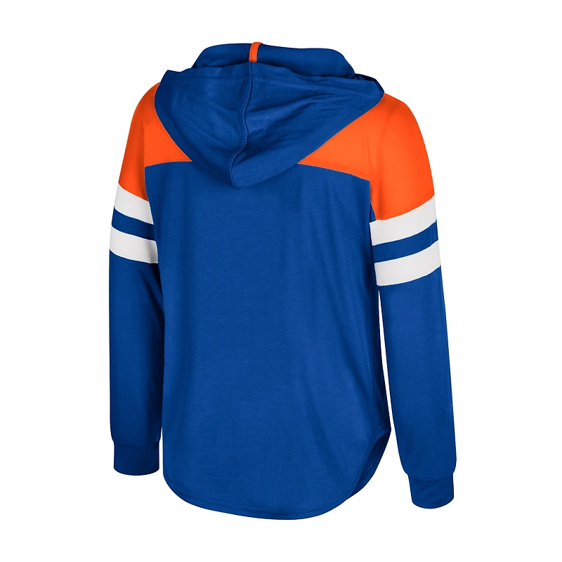 T-shirt à capuche et manches longues pour jeunes filles Colosseum Royal Florida Gators Reflection