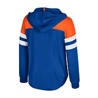 T-shirt à capuche et manches longues pour jeunes filles Colosseum Royal Florida Gators Reflection