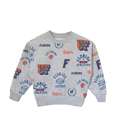 Girls Youth Gameday Couture  Heather Gray Florida Gators Always On Repeat Pullover Sweatshirt