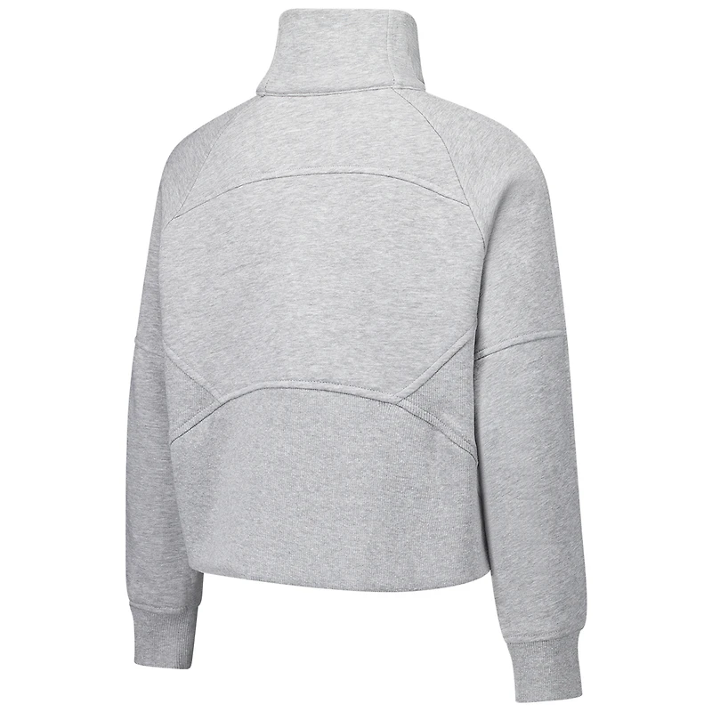 Girls Youth Garb Gray Florida Gators Dawn Raglan Fleece Cropped Half-Zip Sweatshirt