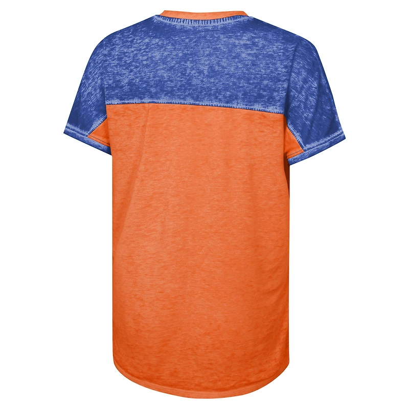 T-shirt à col en V Dolman blocs de couleurs pour jeunes filles des Royal Florida Gators, prêt tout