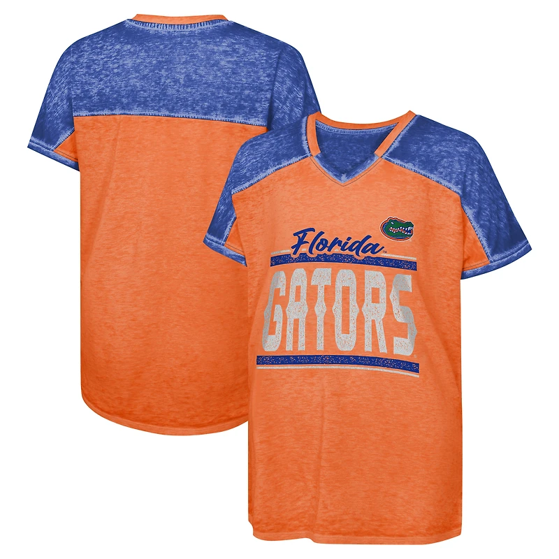 Girls Youth Royal Florida Gators Up for Anything Colorblock Dolman V-Neck T-Shirt