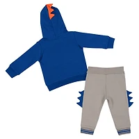 Ensemble sweat à capuche et pantalon Colosseum Royal/Gris Florida Gators Dino pour bébé