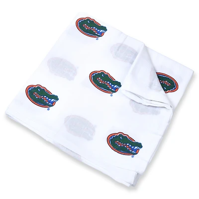 Couverture d'emmaillotage en mousseline pour bébé Three Little Anchors White Florida Gators 47'' x 47''