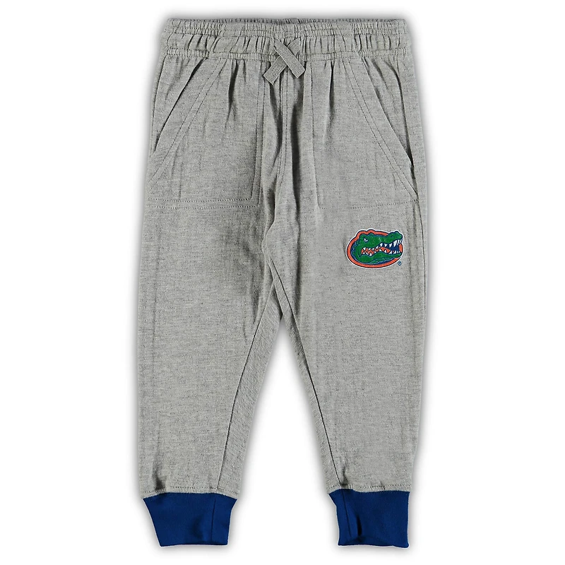 Infant Wes & Willy Heathered Gray/Royal Florida Gators Jie Long Sleeve Bodysuit Pants Set