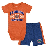 Ensemble body et short pour bébé Wes & Willy Orange Florida Gators en laine nuageuse