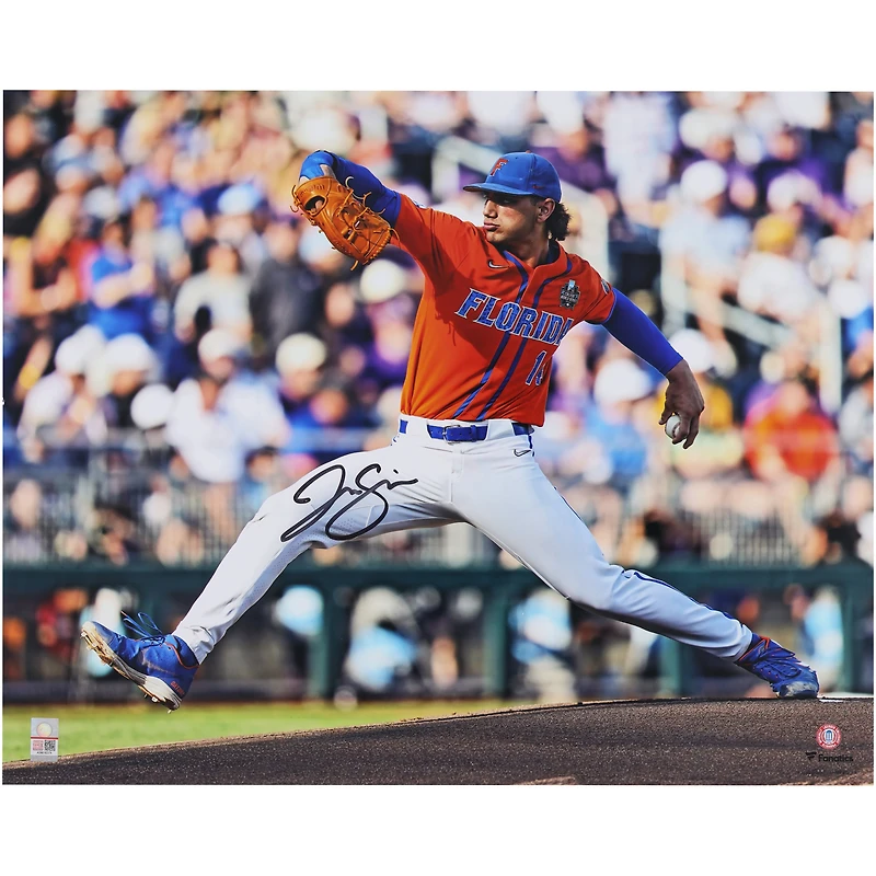 Jac Caglianone Florida Gators Autographed 16" x 20" Pitching Photograph