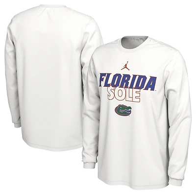 Jordan Brand  White Florida Gators 2023 On Court Bench Long Sleeve T-Shirt