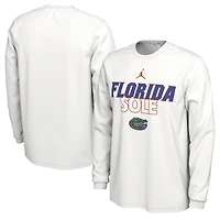 Jordan Brand  White Florida Gators 2023 On Court Bench Long Sleeve T-Shirt
