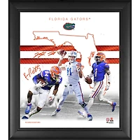 Kyle Pitts Kyle Trask et Kadarius Toney Florida Gators Fac-similé Signatures Encadré 15'' x 17'' 2021 Franchise Foundations Collage