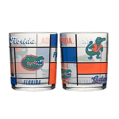 Logo Brands Florida Gators, lot de deux verres à whisky matelassés et teintés de 35 cl