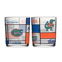 Logo Brands Florida Gators, lot de deux verres à whisky matelassés et teintés de 35 cl