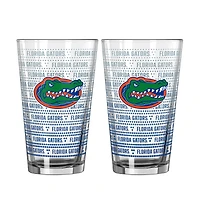 Logo Brands Florida Gators Two-Pack Chant Fade 16oz. Pint Glass Set